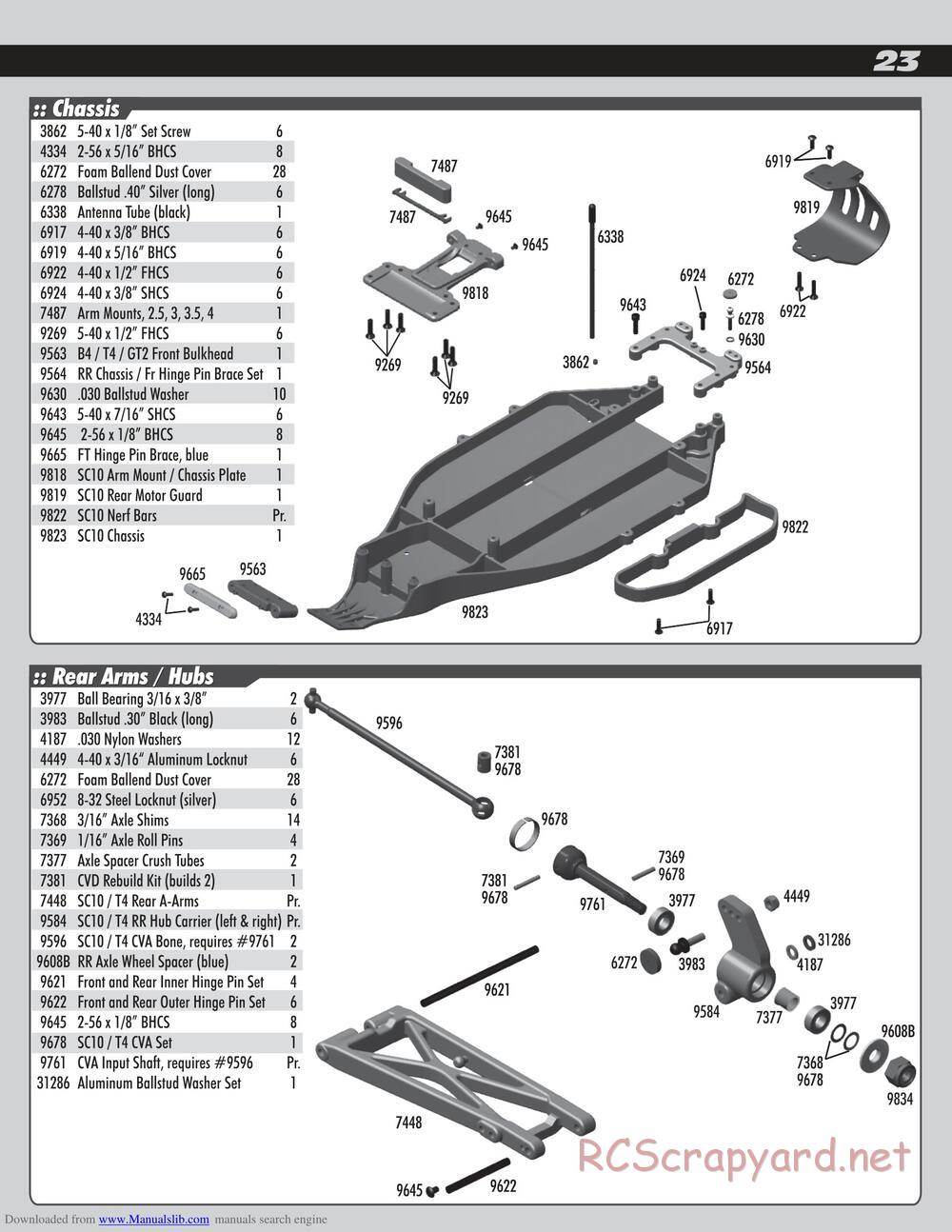 Team Associated - SC10 Factory Team - Manual - Page 23