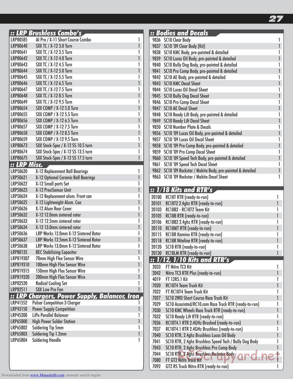 Team Associated - SC10 Factory Team - Manual - Page 27