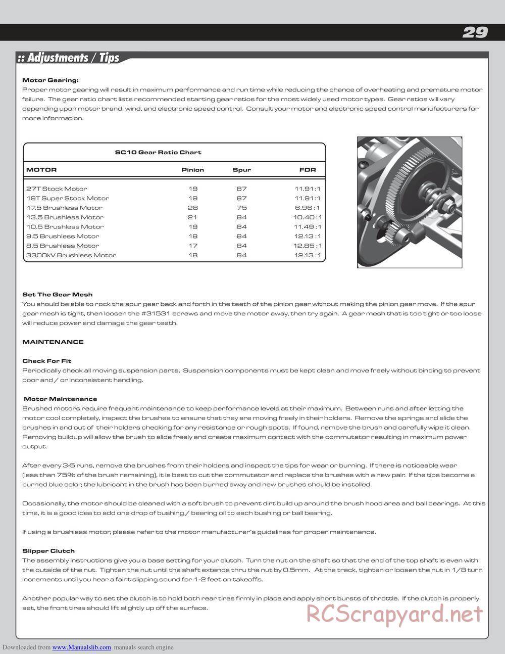 Team Associated - SC10 Factory Team - Manual - Page 29