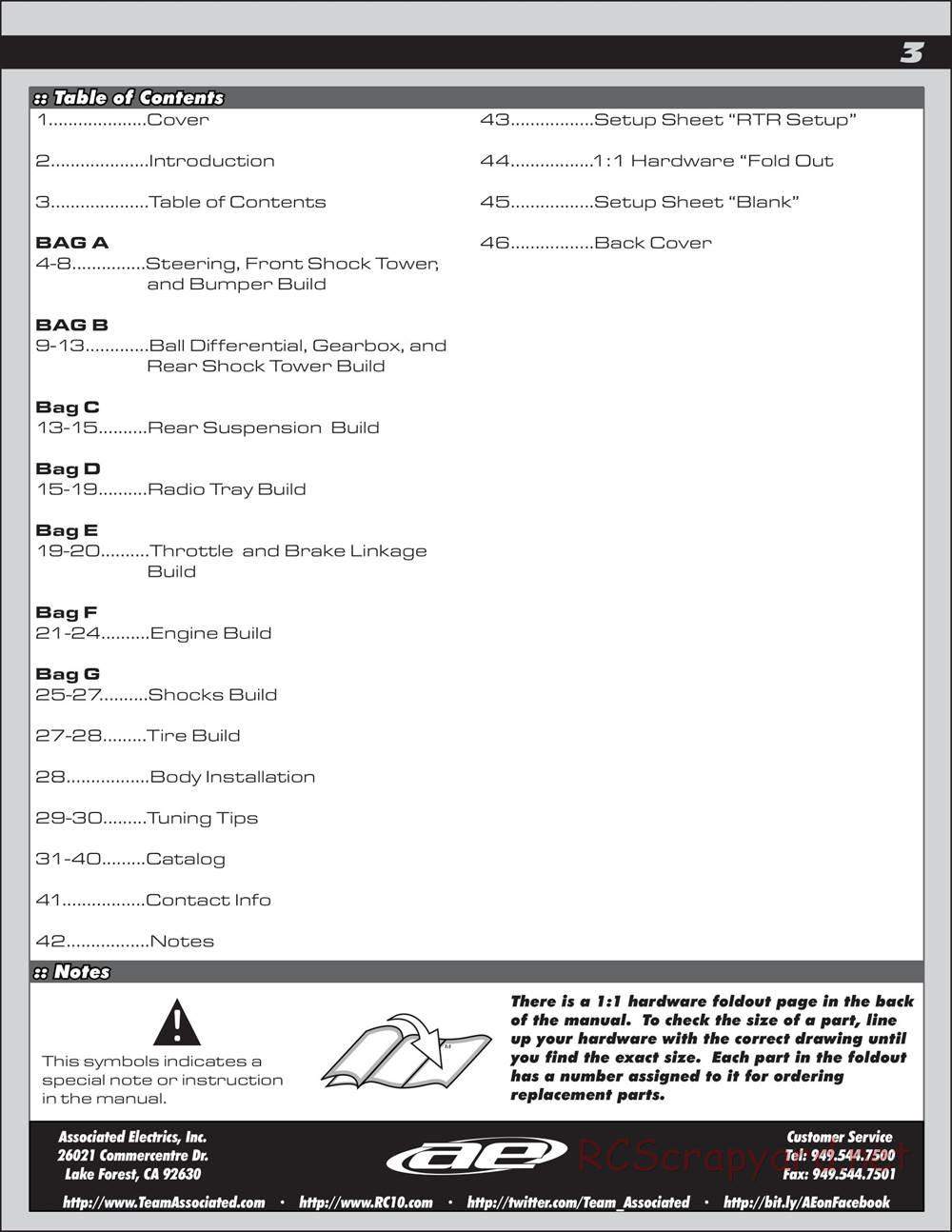 Team Associated - SC10 GT - Manual - Page 3