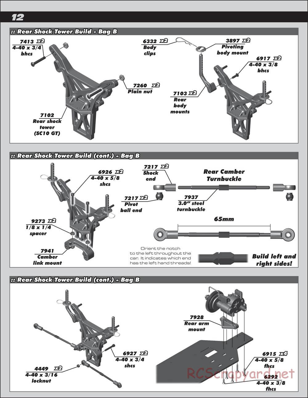 Team Associated - SC10 GT - Manual - Page 12