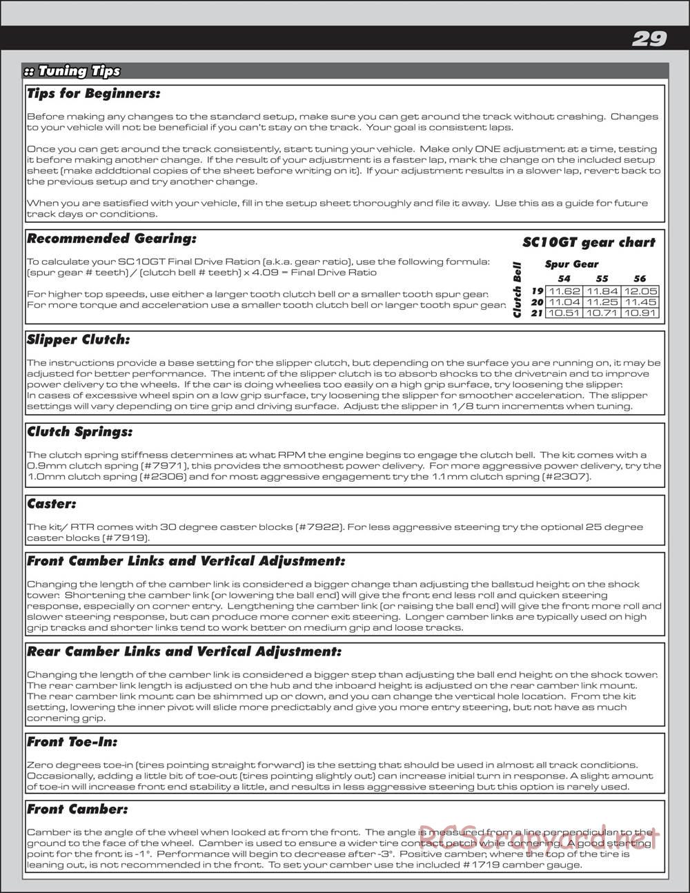 Team Associated - SC10 GT - Manual - Page 29