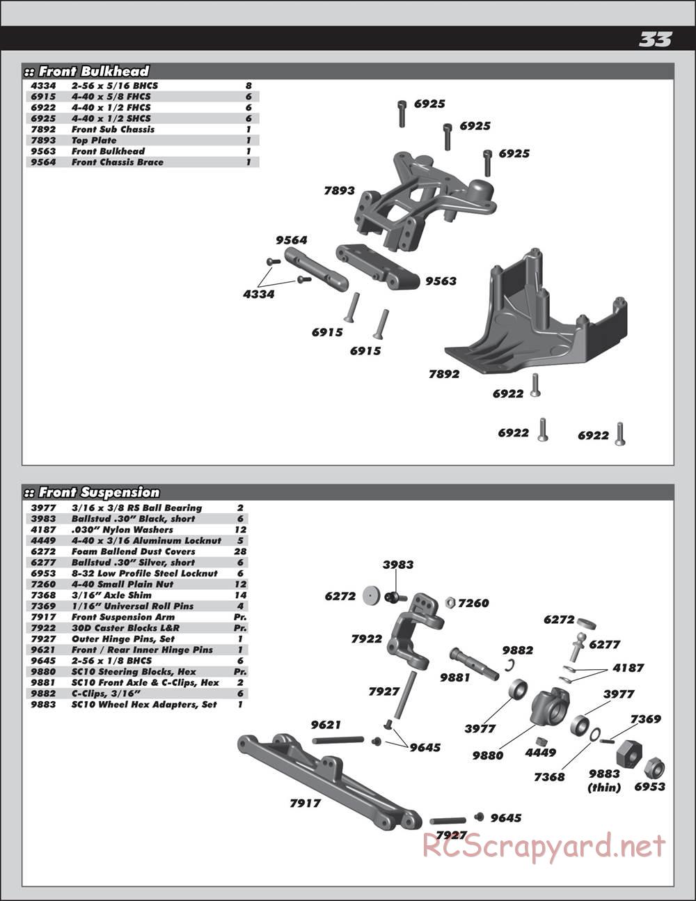 Team Associated - SC10 GT - Manual - Page 33