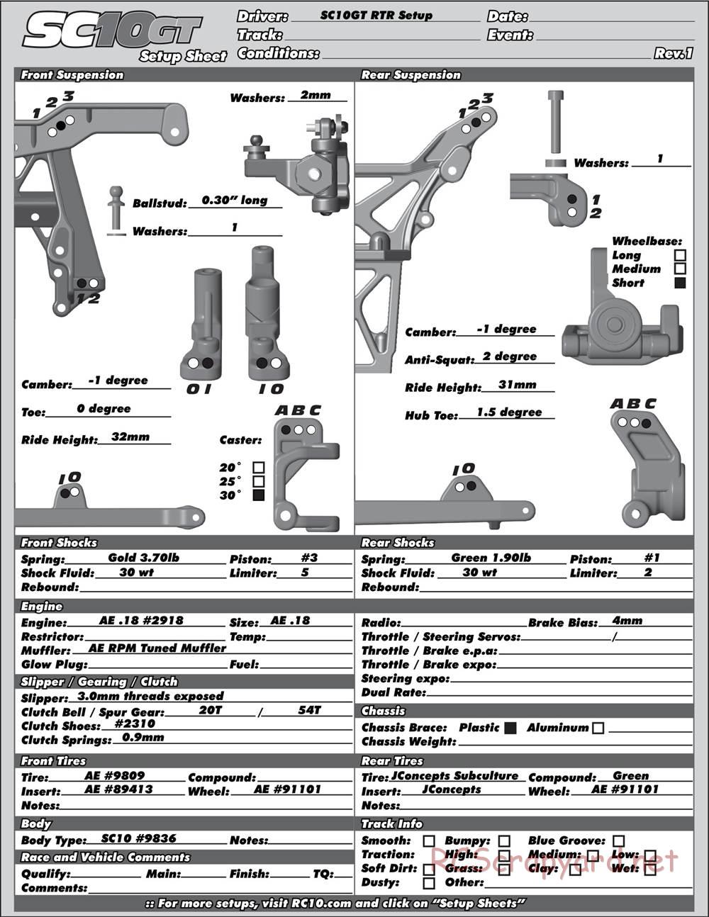 Team Associated - SC10 GT - Manual - Page 43