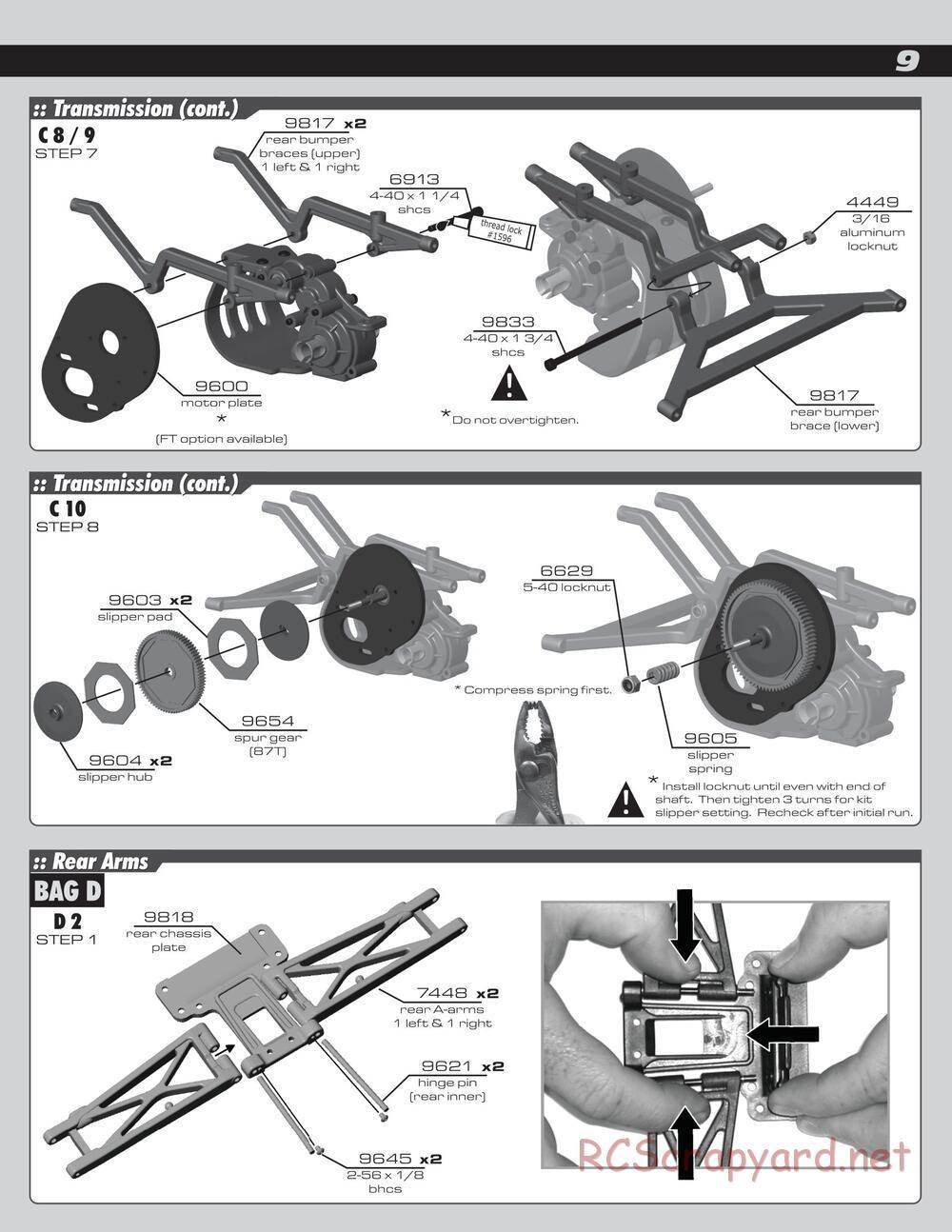 Team Associated - SC10 Brushless RTR - Manual - Page 9