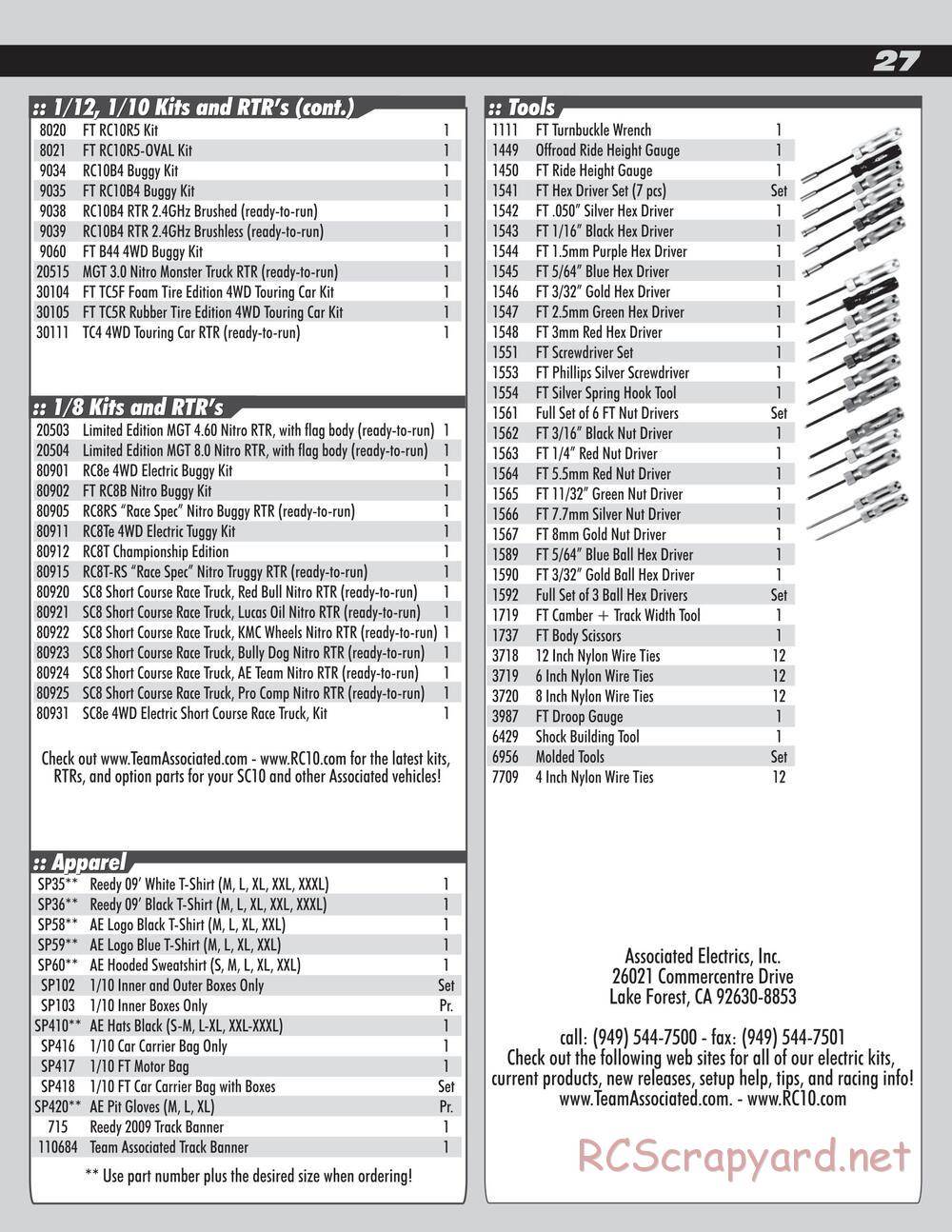 Team Associated - SC10 Brushless RTR - Manual - Page 27