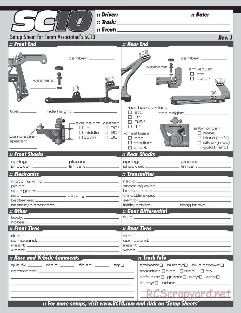 Team Associated - SC10 Brushless RTR - Manual - Page 33