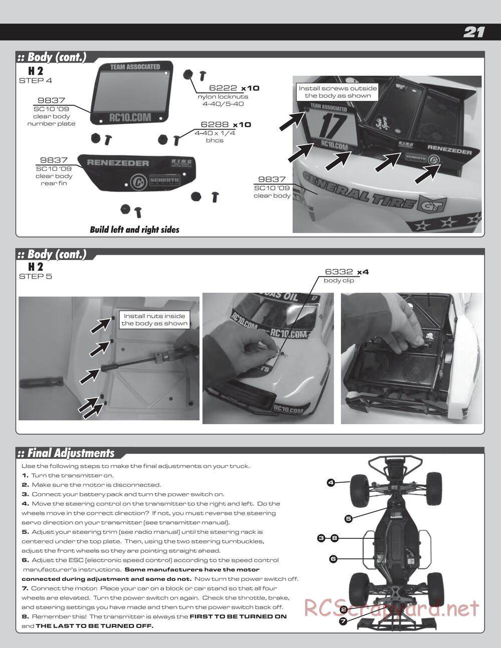 Team Associated - SC10 RS RTR - Manual - Page 21