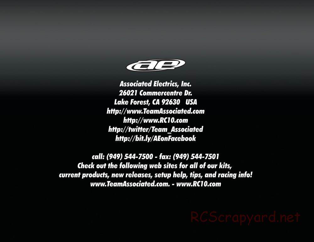 Team Associated - SC10 RS RTR - Manual - Page 38