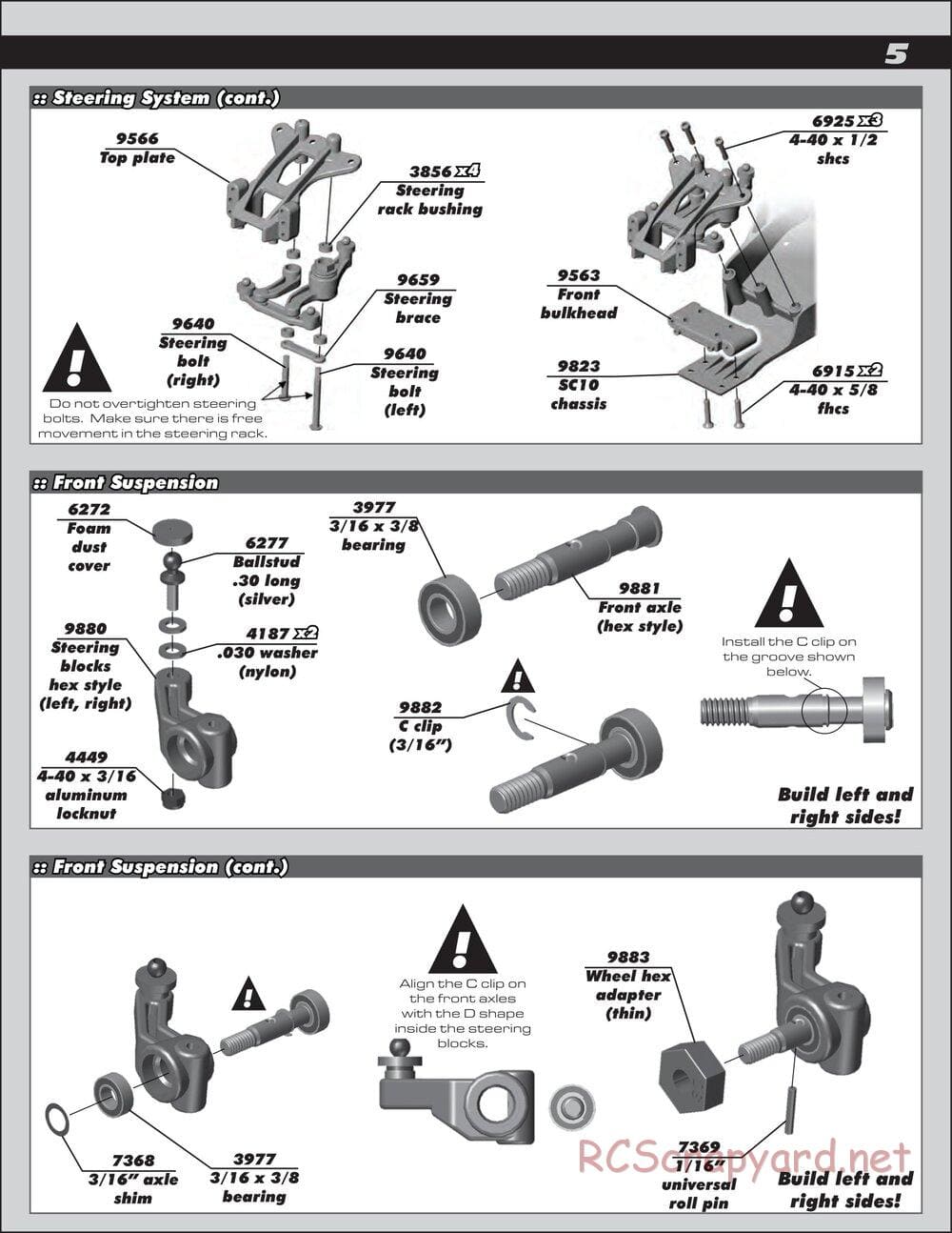 Team Associated - SC10B RS - Manual - Page 5