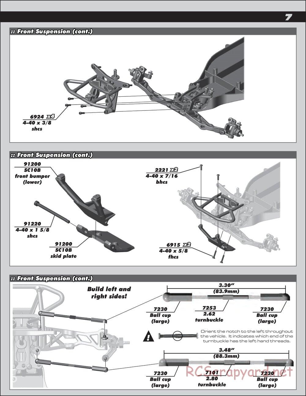 Team Associated - SC10B RS - Manual - Page 7