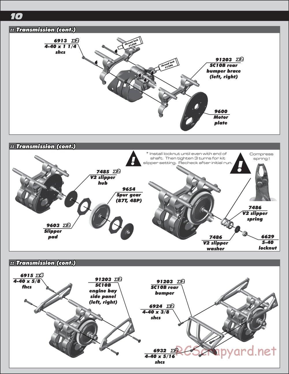 Team Associated - SC10B RS - Manual - Page 10