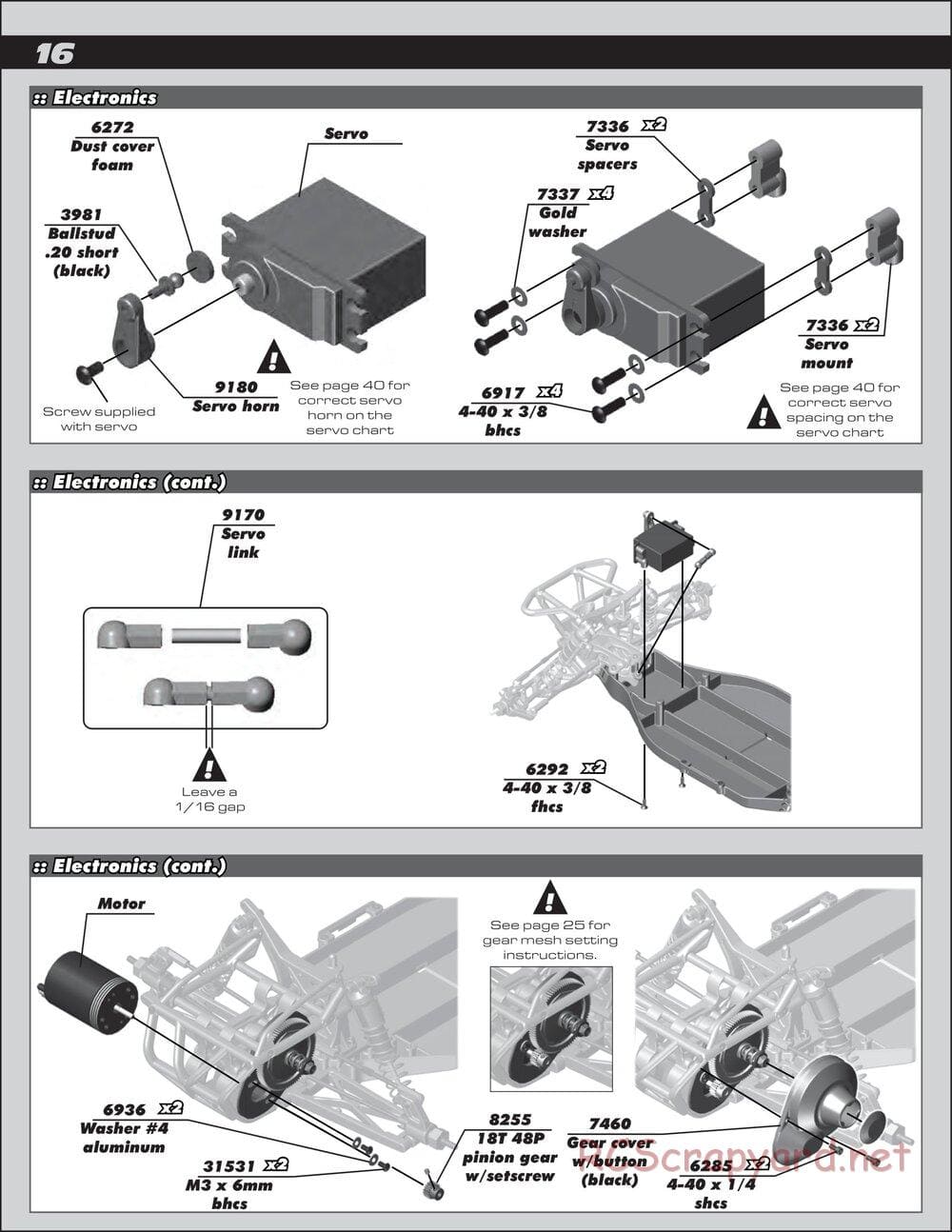 Team Associated - SC10B RS - Manual - Page 16