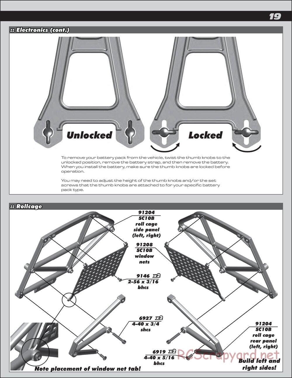 Team Associated - SC10B RS - Manual - Page 19
