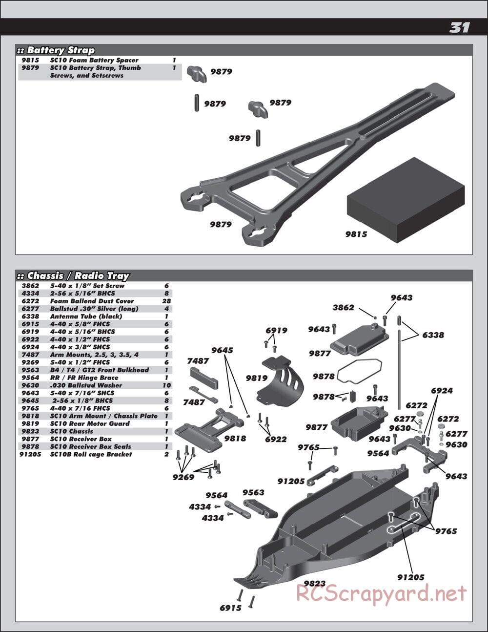 Team Associated - SC10B RS - Manual - Page 31