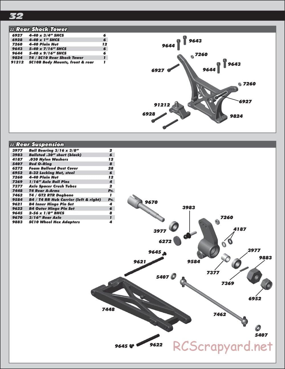 Team Associated - SC10B RS - Manual - Page 32