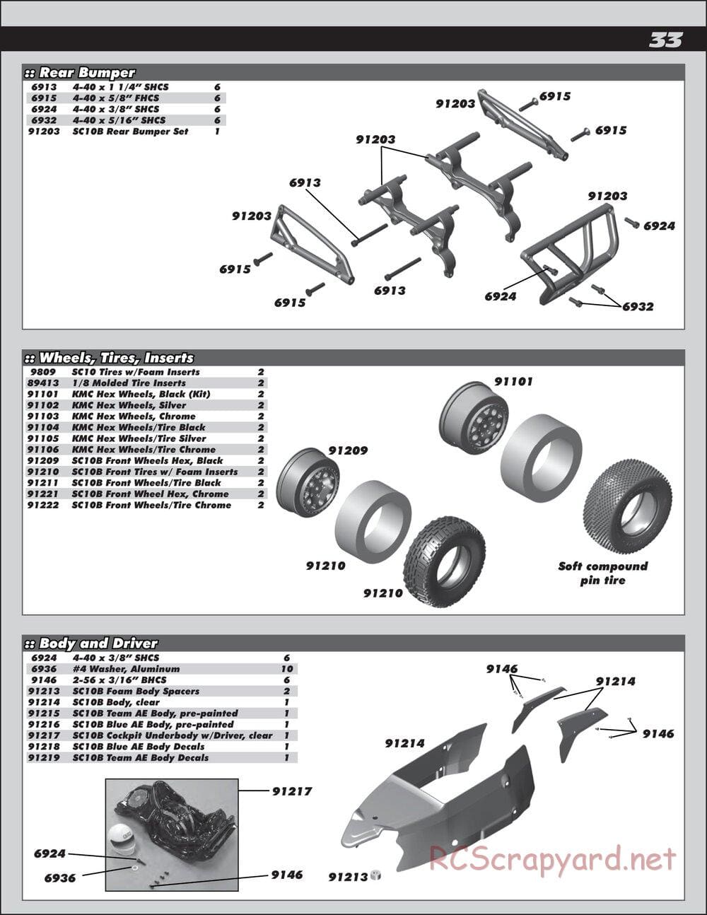 Team Associated - SC10B RS - Manual - Page 33