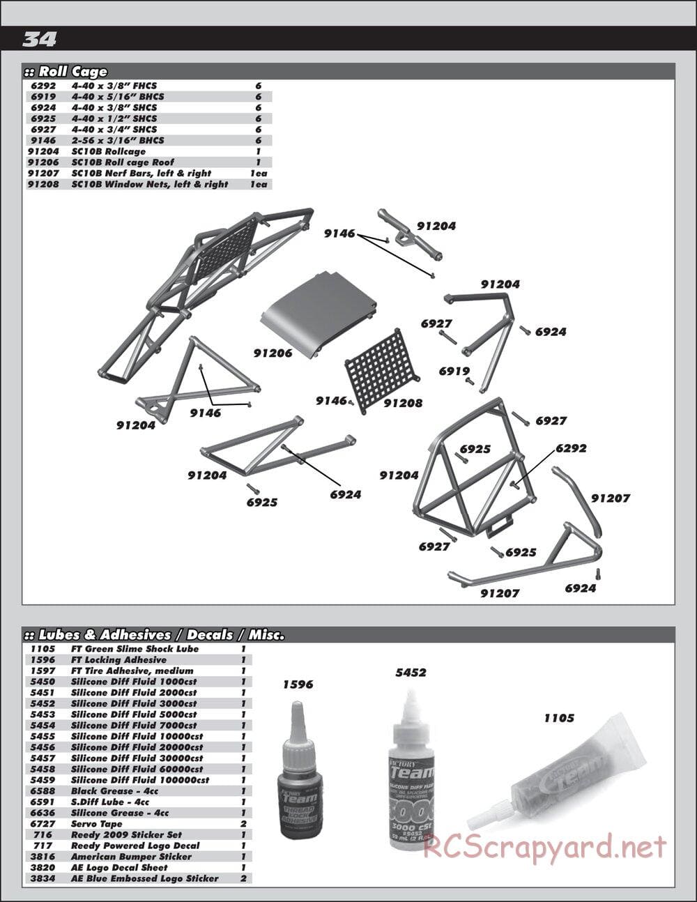 Team Associated - SC10B RS - Manual - Page 34