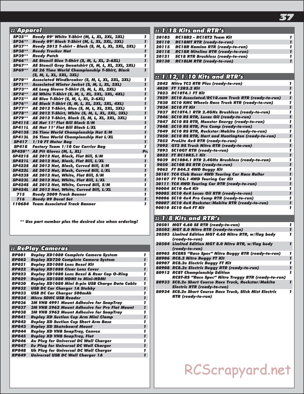 Team Associated - SC10B RS - Manual - Page 37