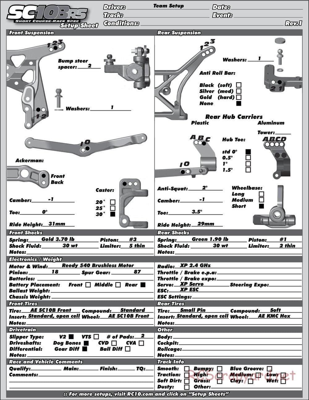 Team Associated - SC10B RS - Manual - Page 39