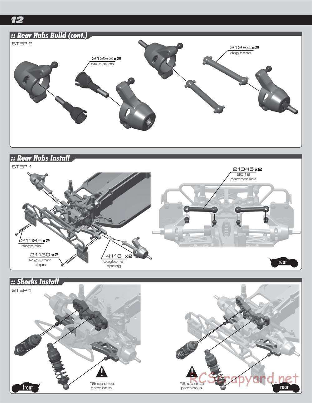 Team Associated - SC18 - Manual - Page 12