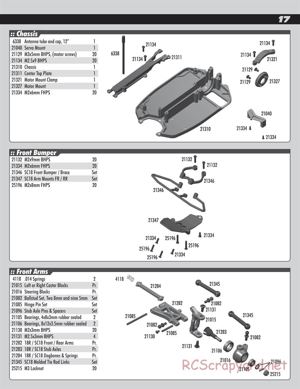 Team Associated - SC18 - Manual - Page 17