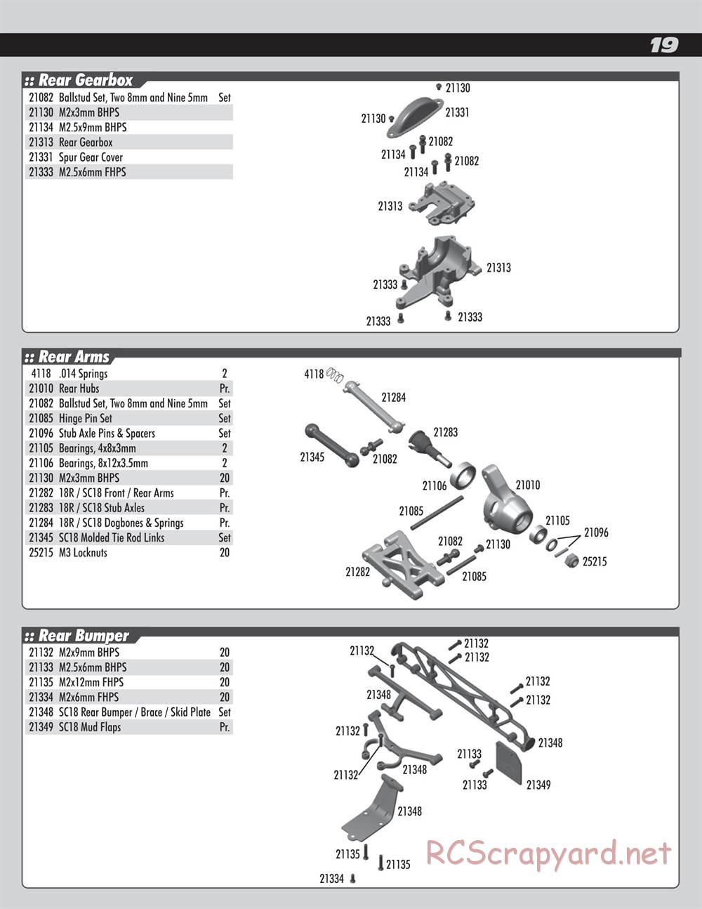 Team Associated - SC18 - Manual - Page 19