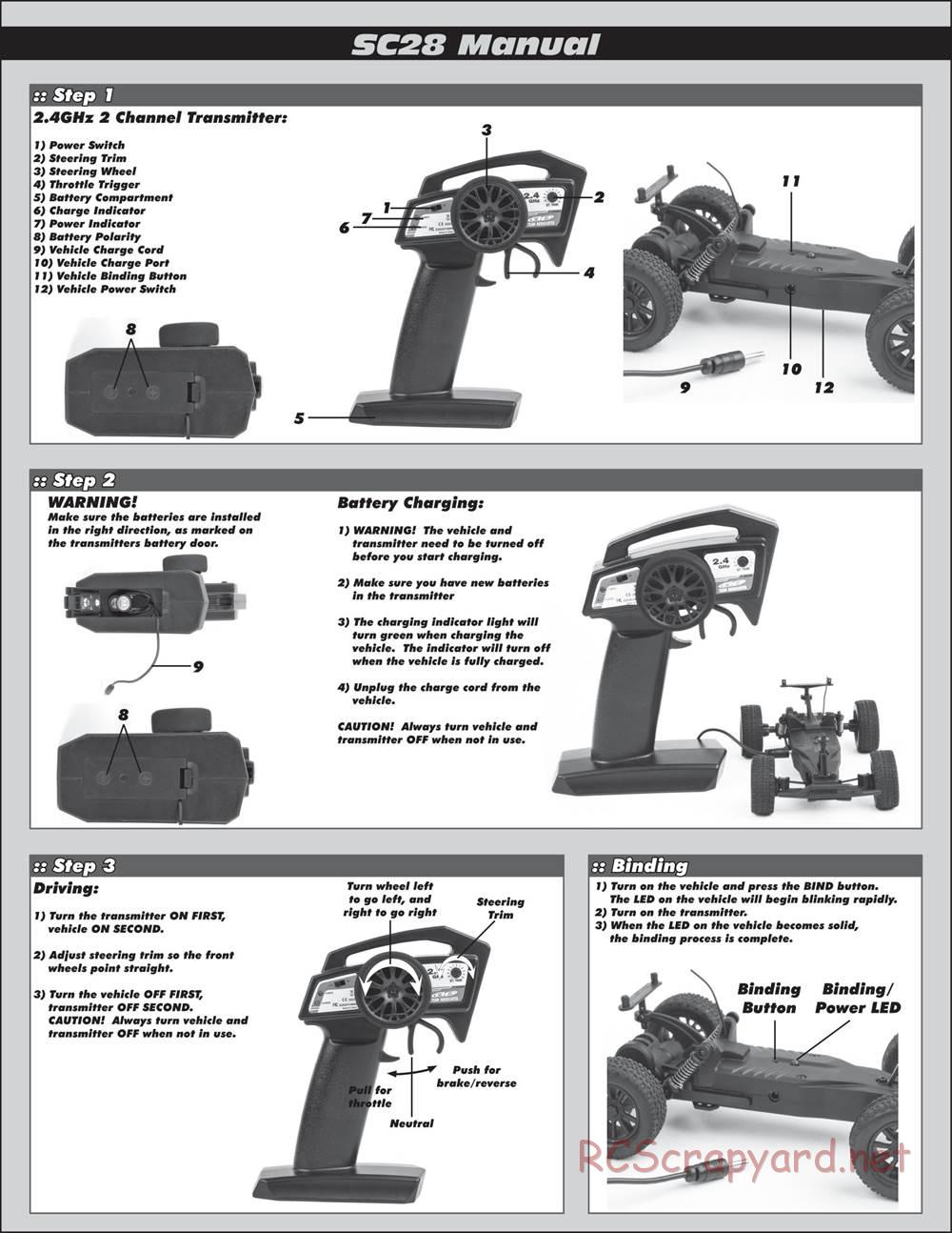 Team Associated - SC28 - Manual - Page 1