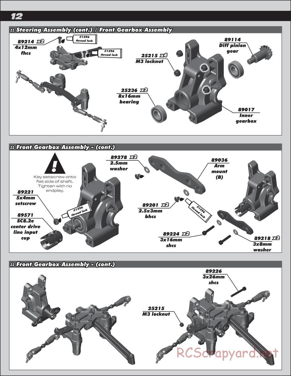 Team Associated - SC8.2e - Manual - Page 12