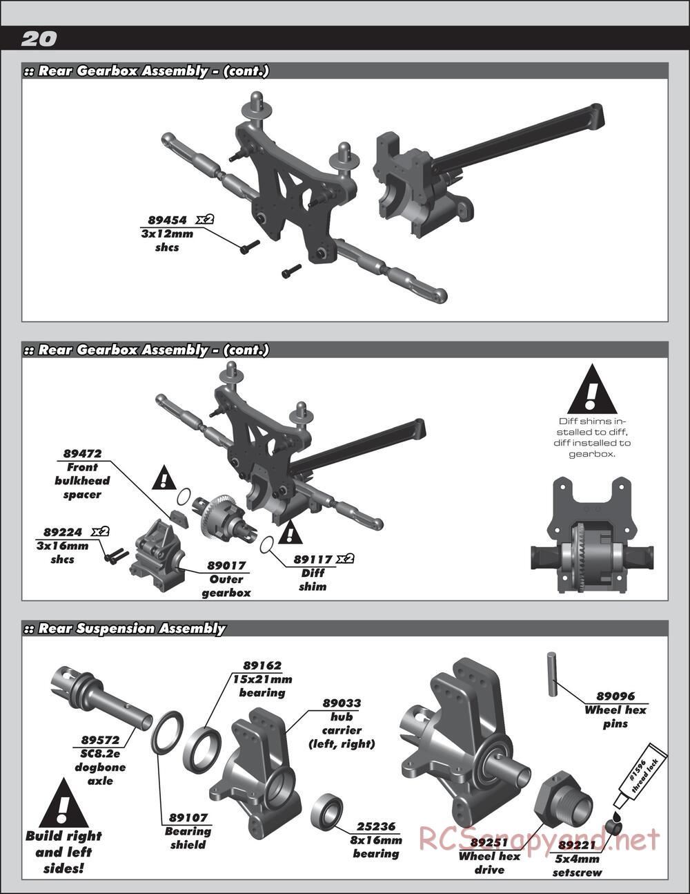 Team Associated - SC8.2e - Manual - Page 20