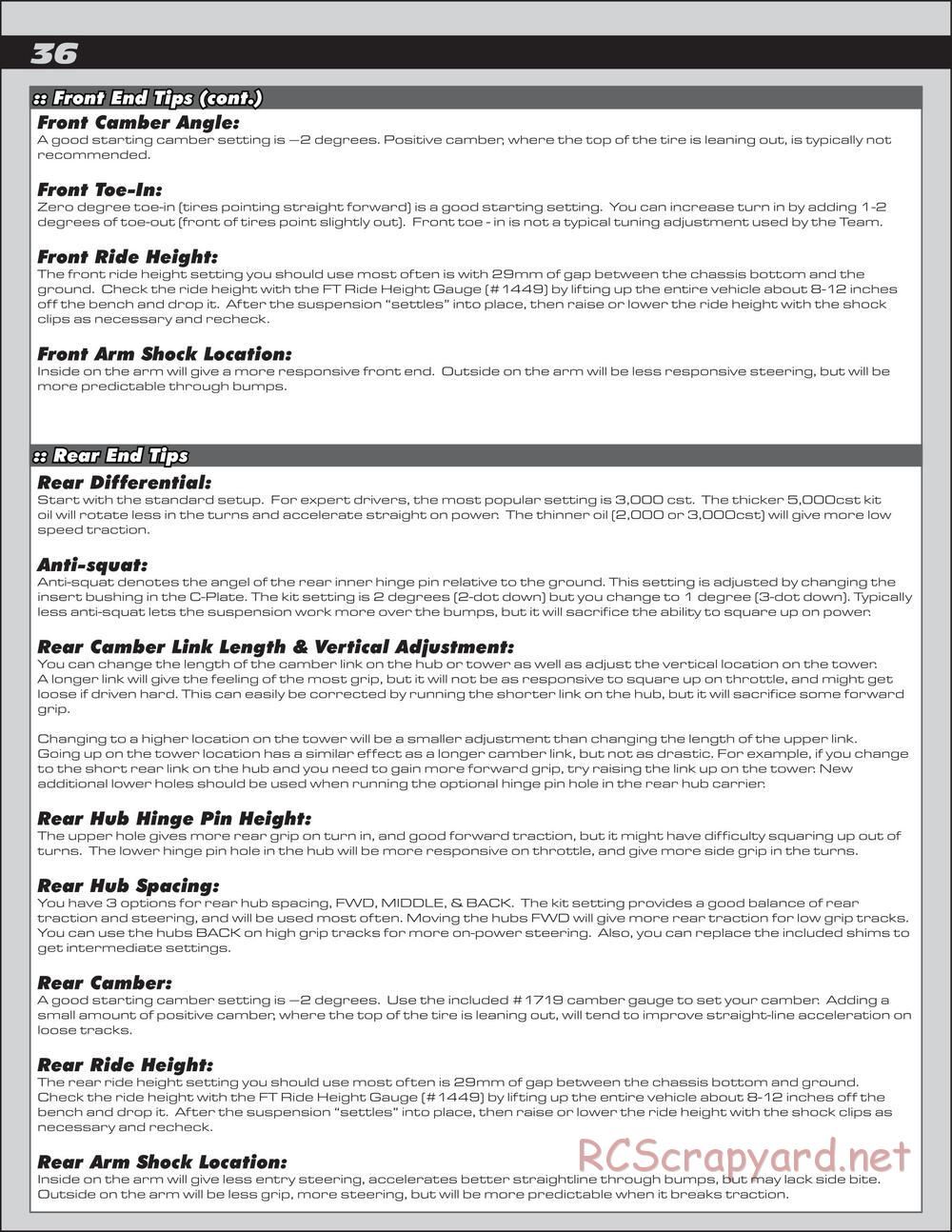 Team Associated - SC8.2e - Manual - Page 36