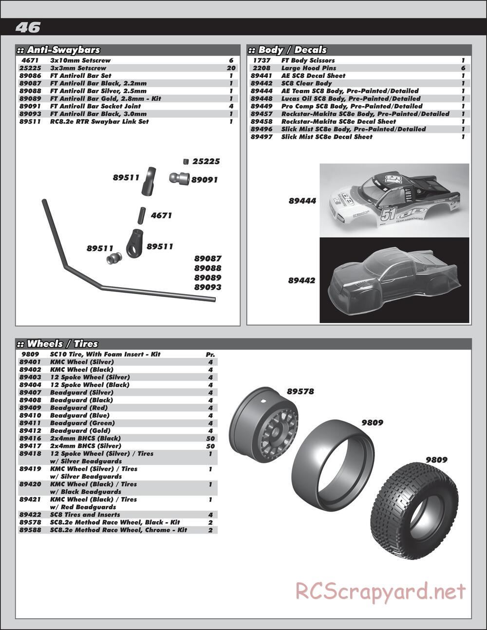 Team Associated - SC8.2e - Manual - Page 46