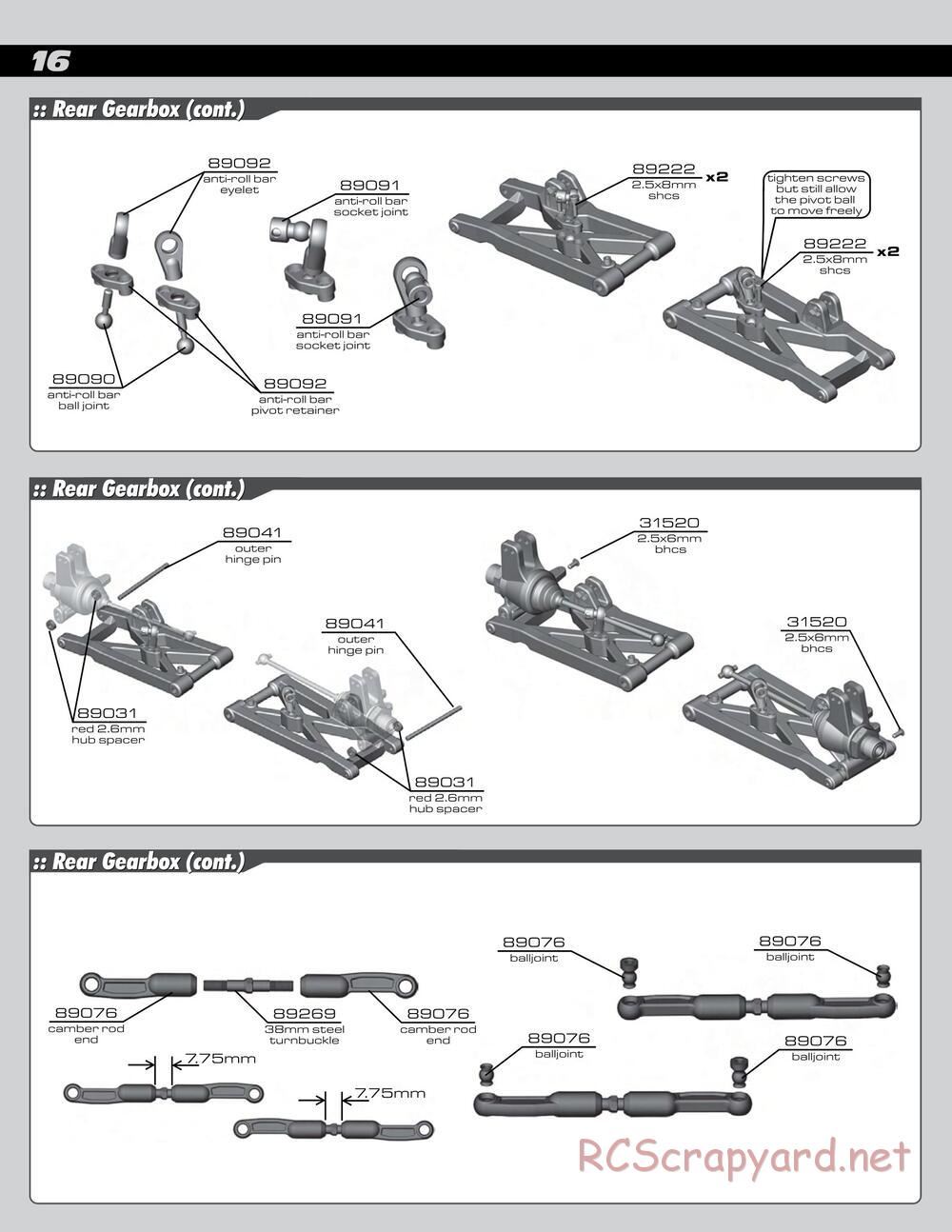 Team Associated - SC8 - Manual - Page 16