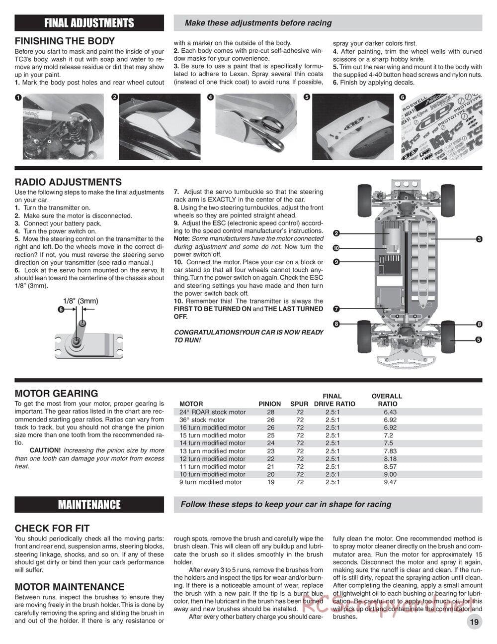 Team Associated - TC3 (1999) - Manual - Page 18