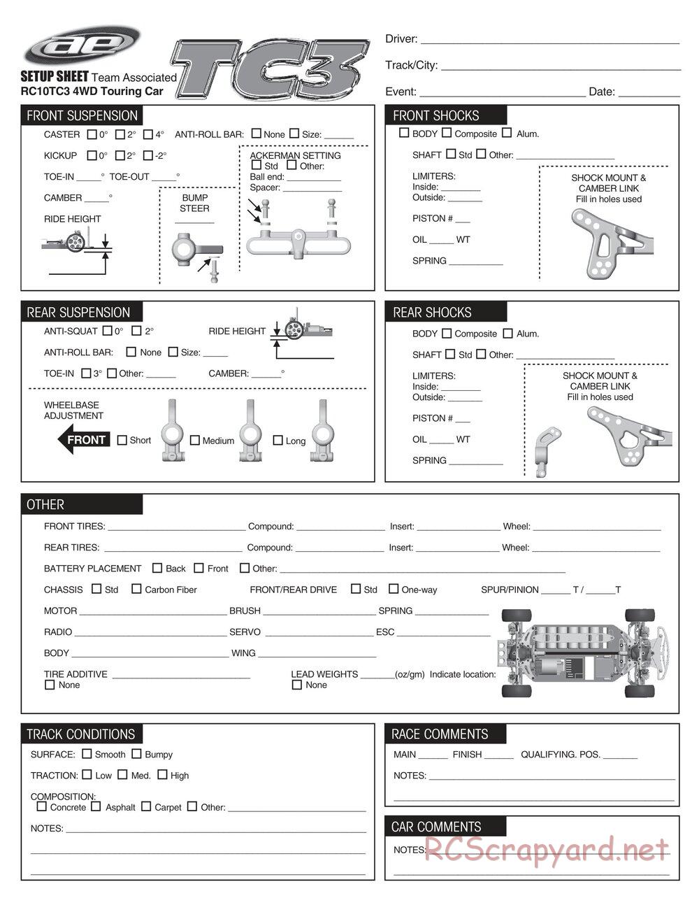 Team Associated - TC3 (1999) - Manual - Page 22