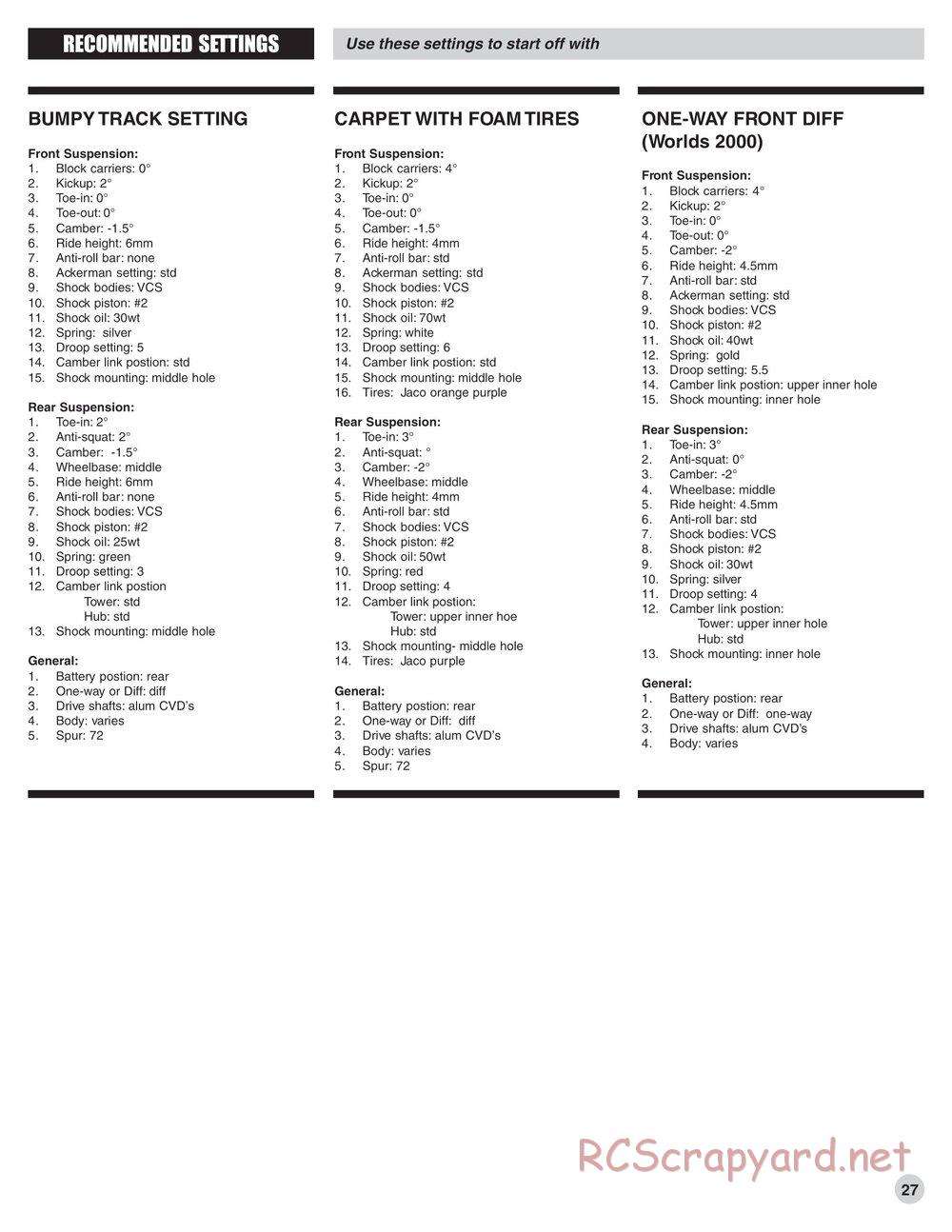 Team Associated - TC3 (2000) - Manual - Page 26