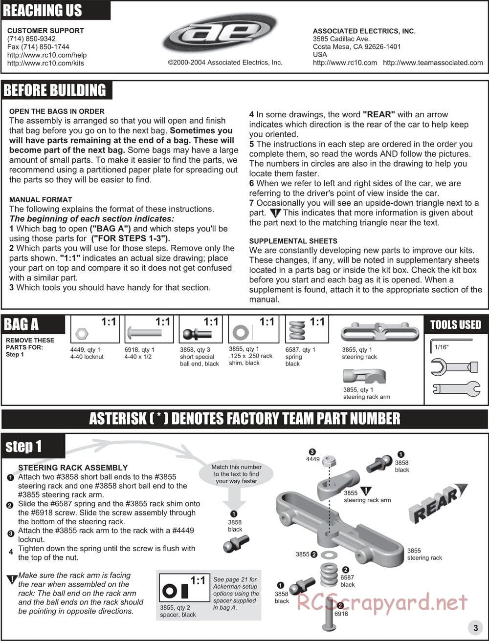 Team Associated - TC3 (2000 - 2004) - Manual - Page 2