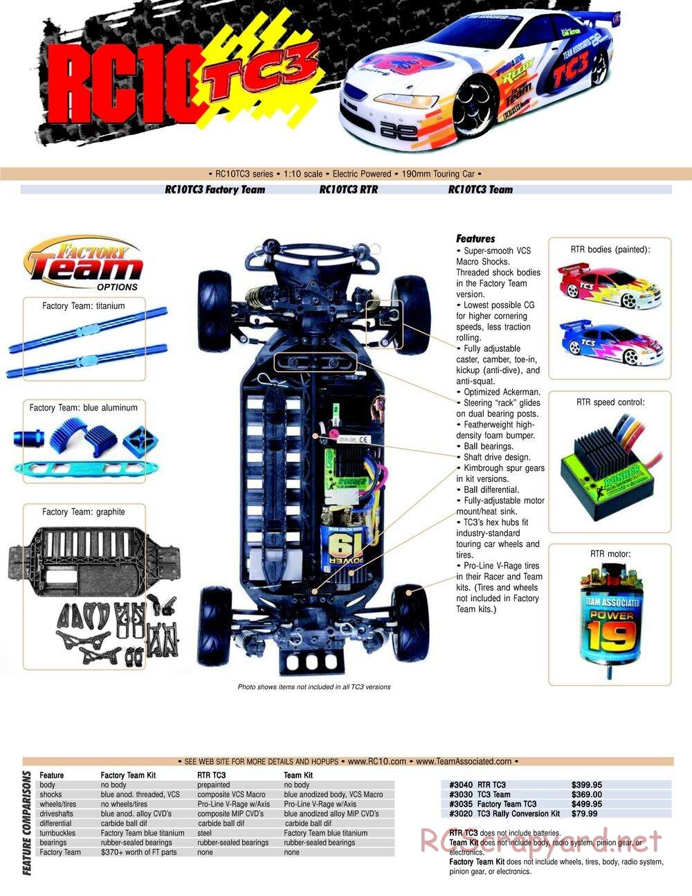 Team Associated - TC3 Versions