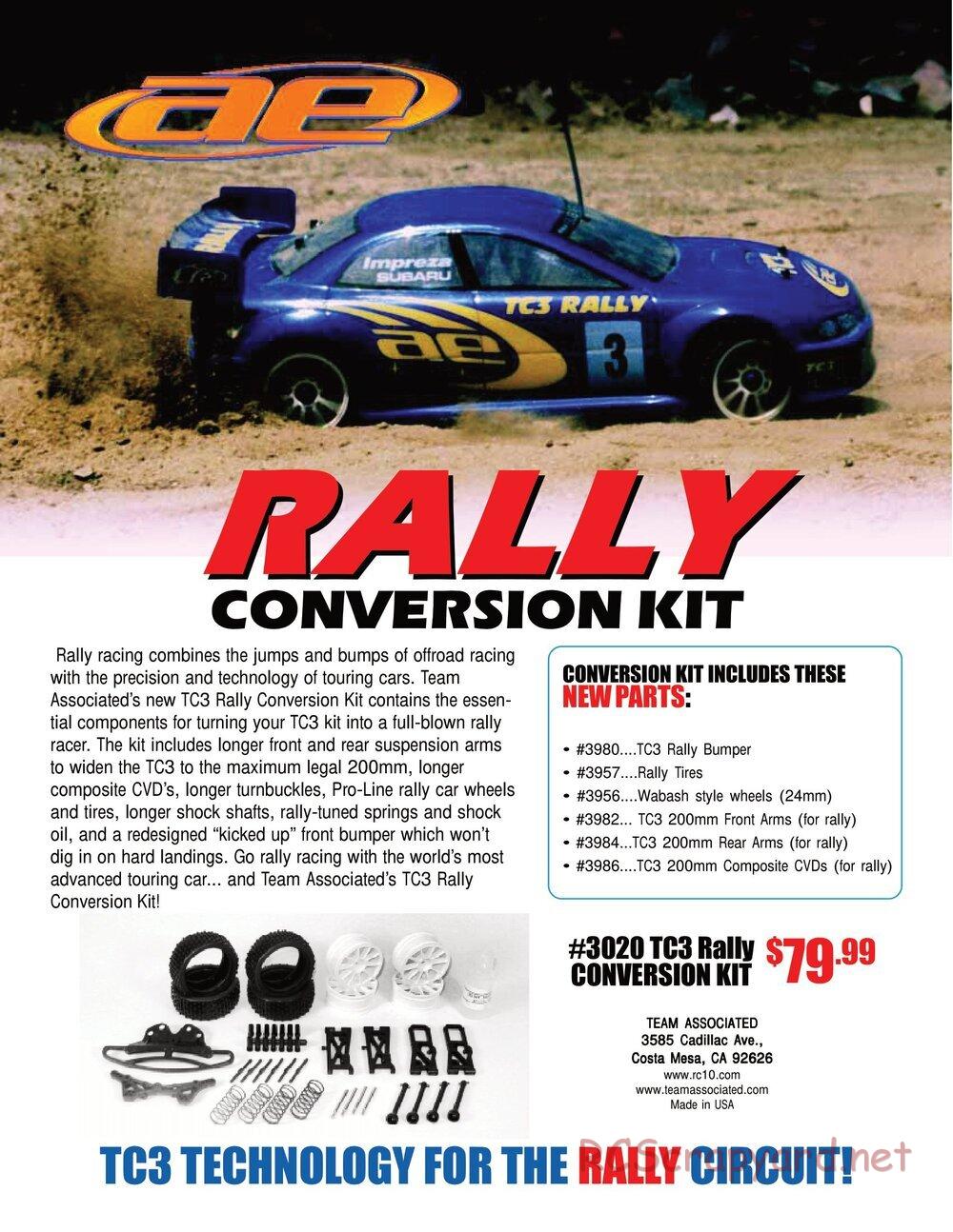 Team Associated - TC3 Rally Conversion Kit
