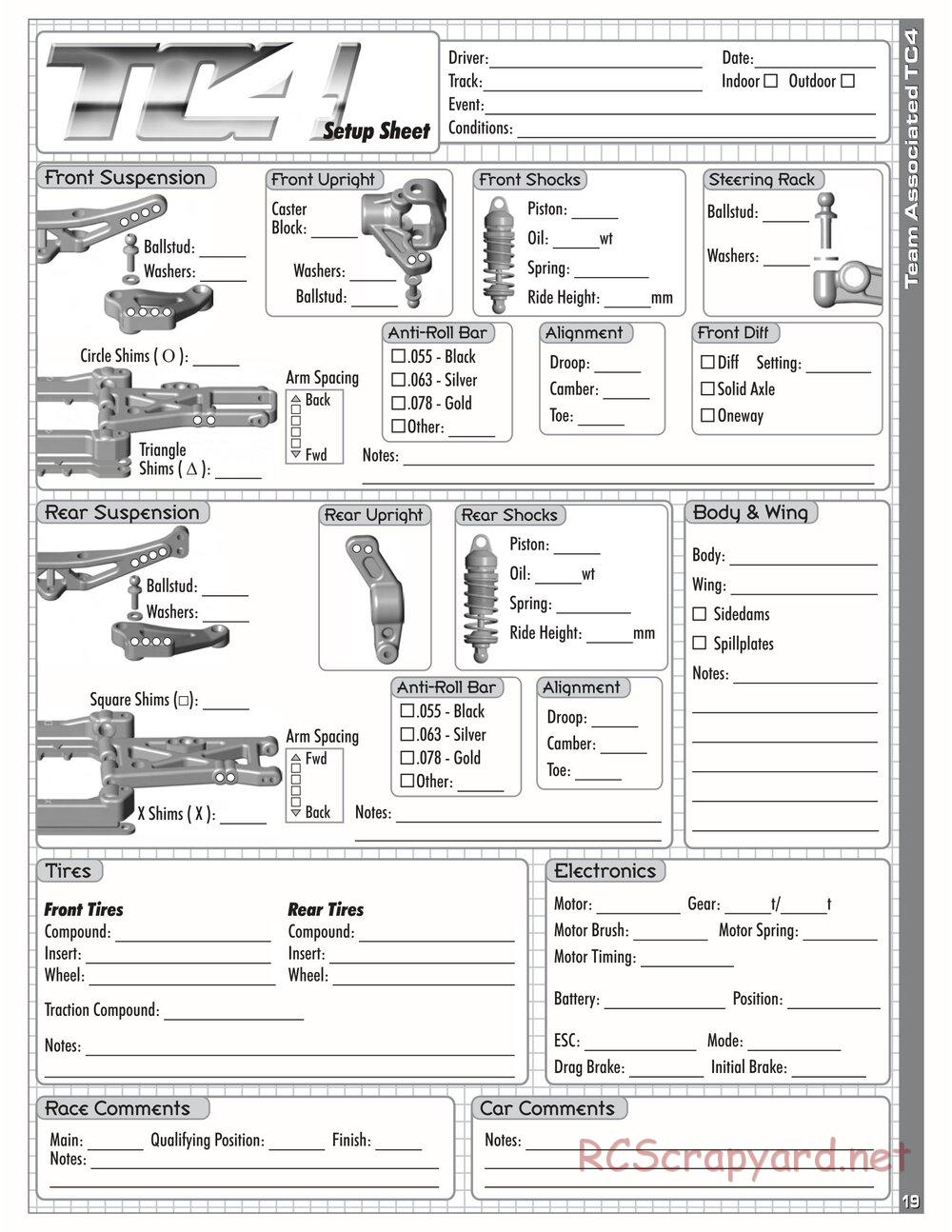 Team Associated - TC4 Team / RTR - Manual - Page 20