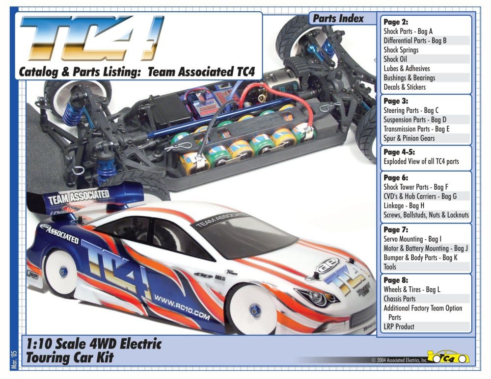 Team Associated - TC4 RTR - Manual - Page 1