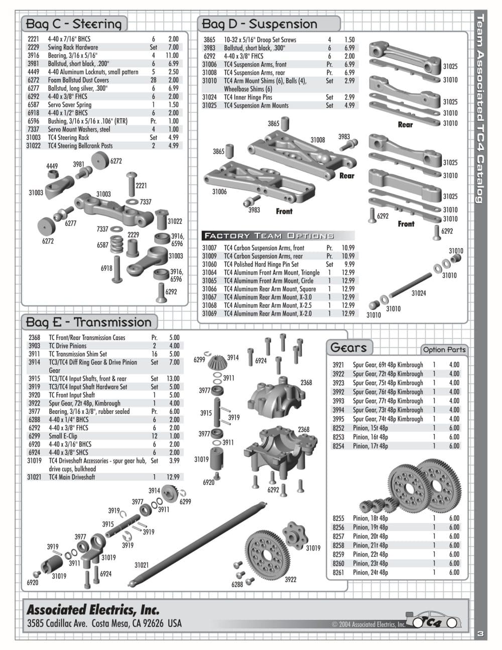 Team Associated - TC4 RTR - Manual - Page 3