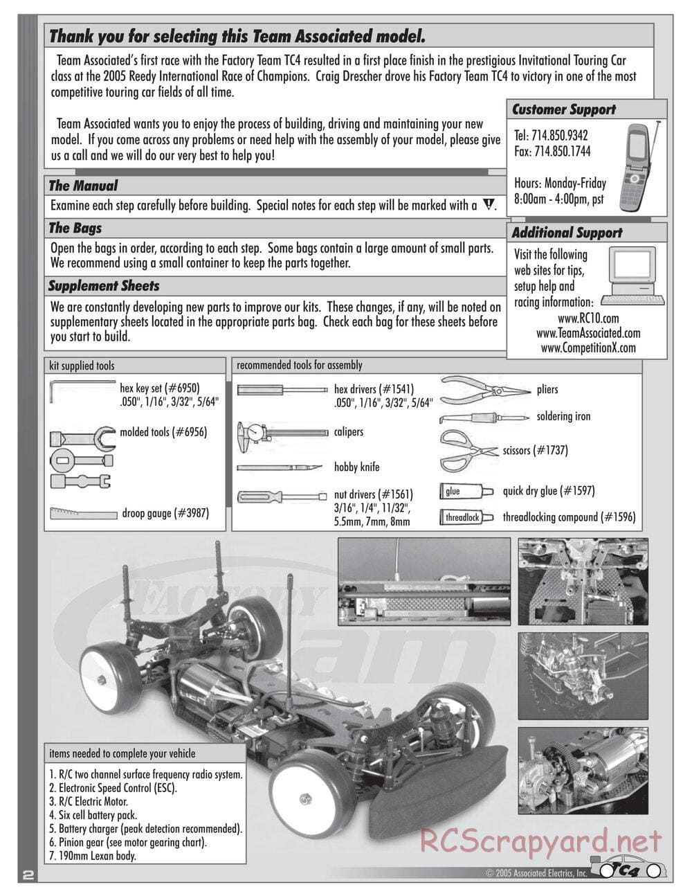 Team Associated - TC4 Factory Team - Manual - Page 2