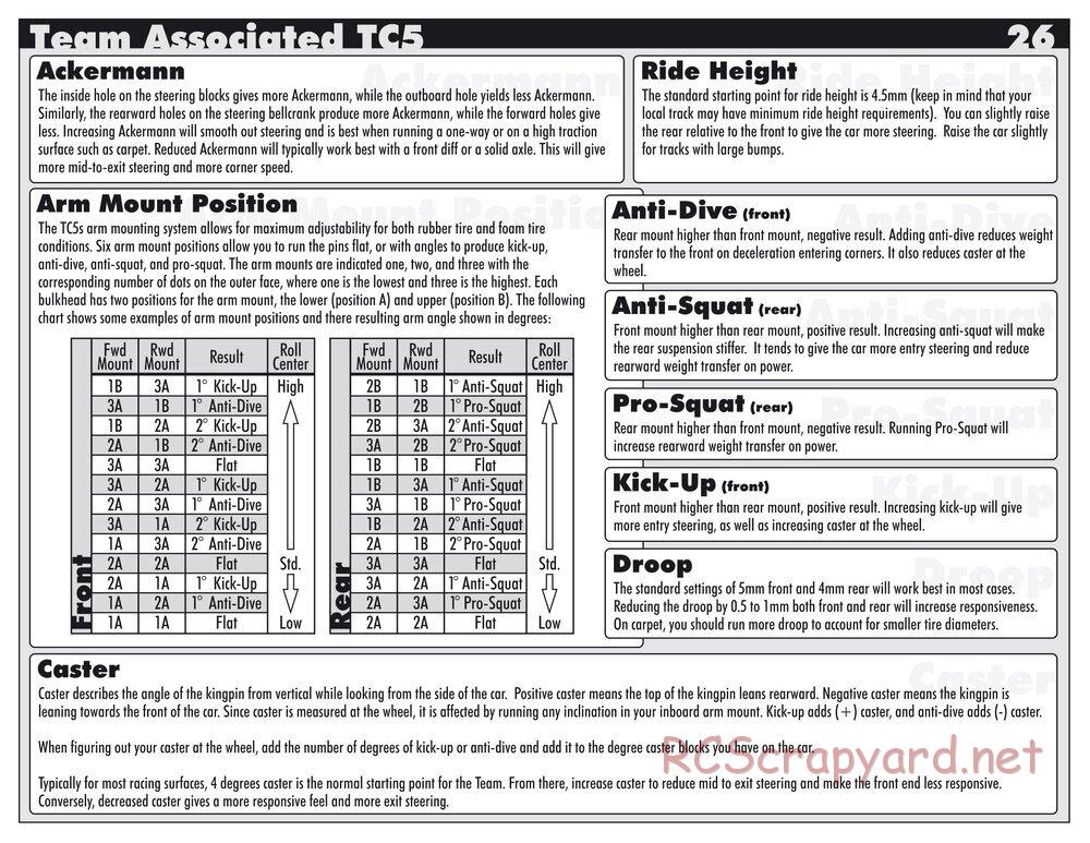 Team Associated - TC5 Factory Team - Manual - Page 26