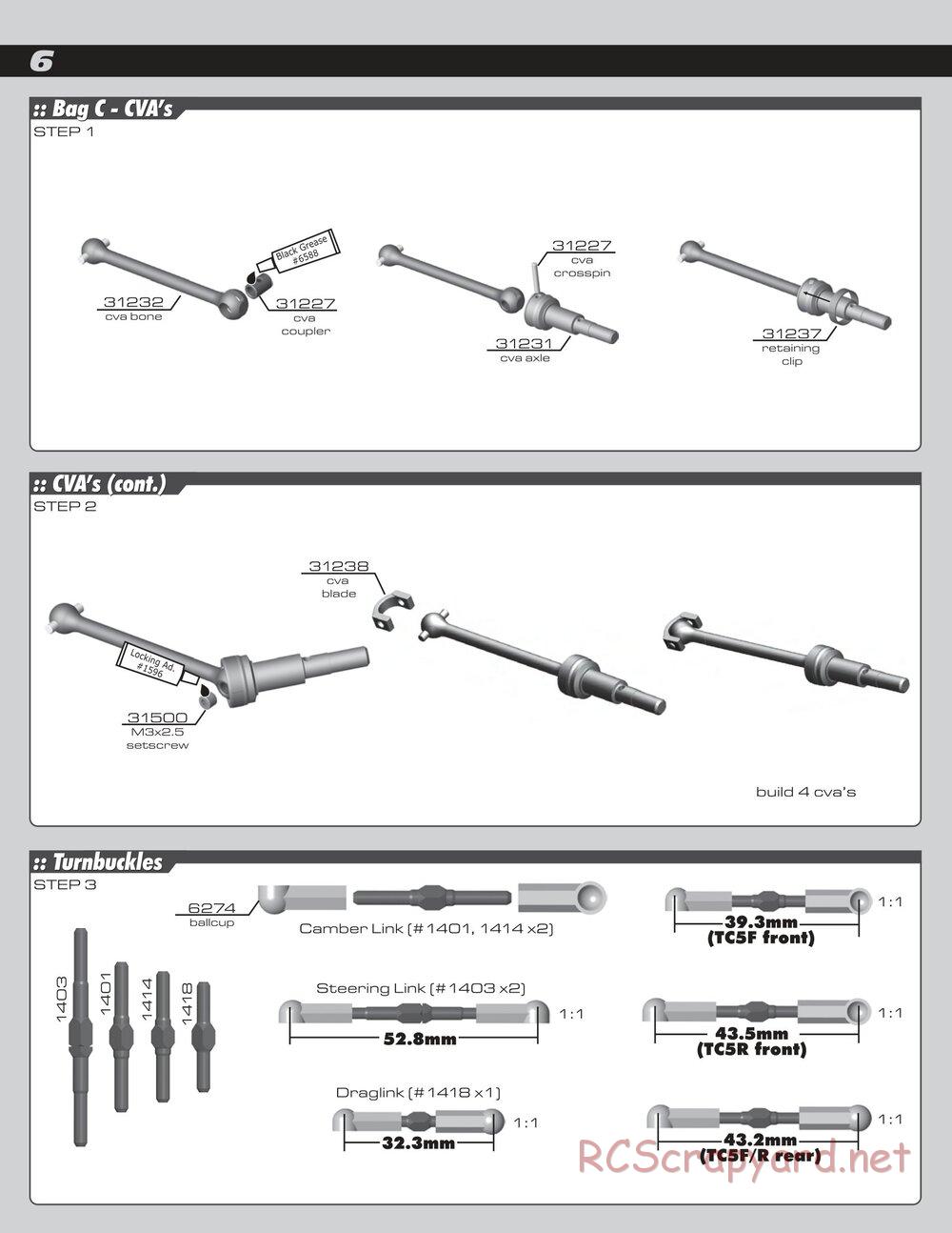 Team Associated - TC5F / TC5R Factory Team - Manual - Page 6