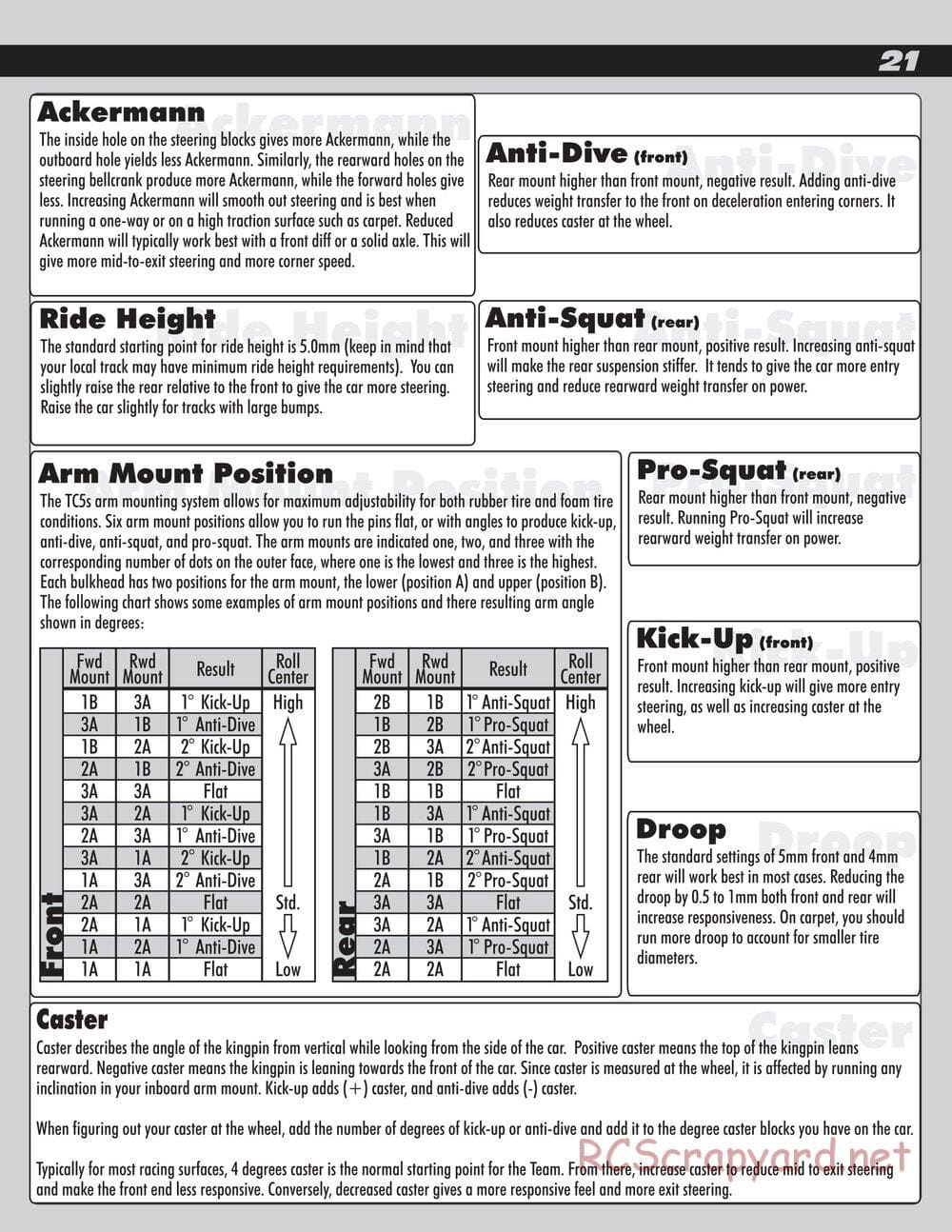 Team Associated - TC5F / TC5R Factory Team - Manual - Page 21