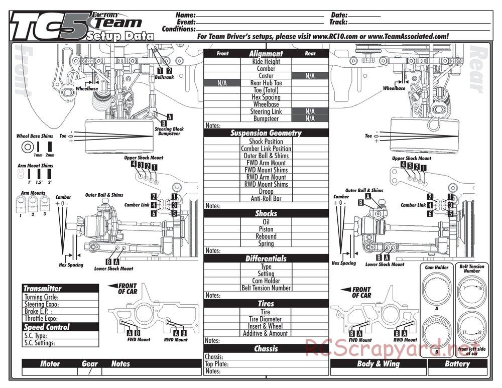 Team Associated - TC5F / TC5R Factory Team - Manual - Page 26