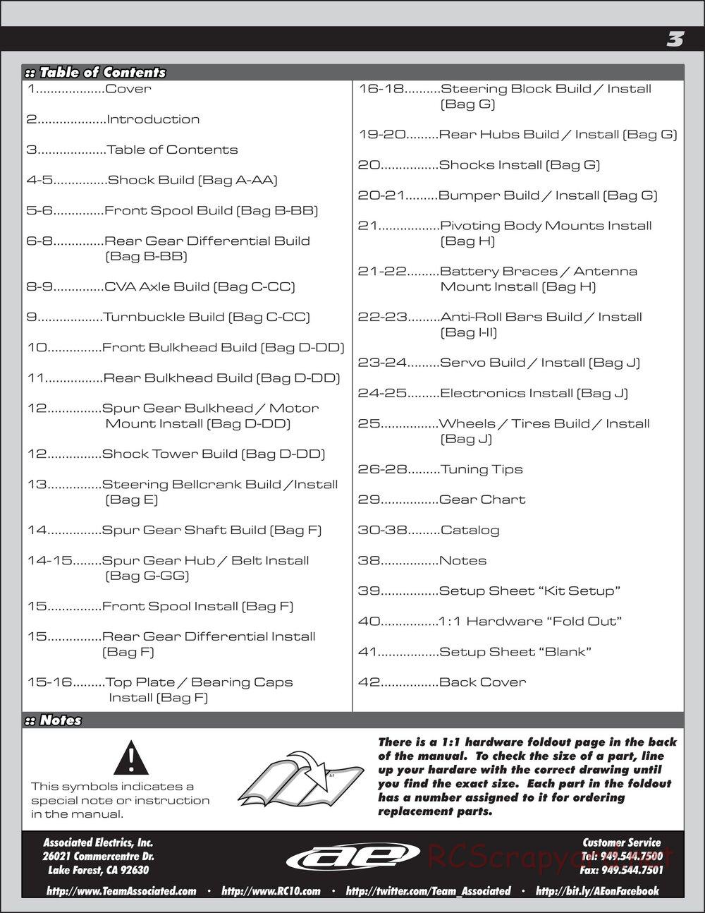 Team Associated - TC6.1 Factory Team - Manual - Page 3