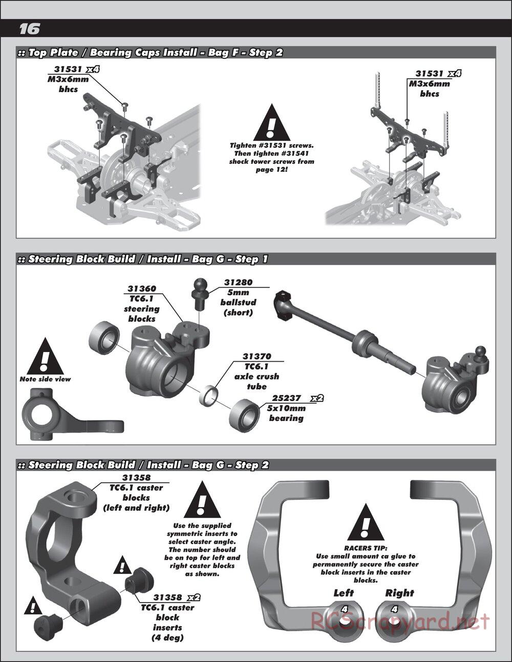 Team Associated - TC6.1 Factory Team - Manual - Page 16