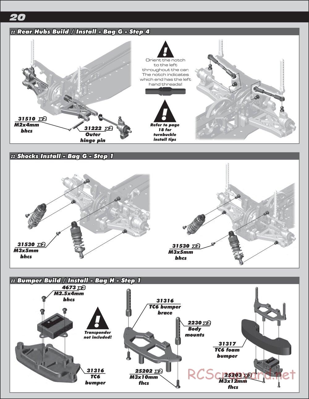 Team Associated - TC6.1 Factory Team - Manual - Page 20